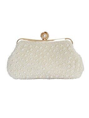 Pearl Clutch Purse Evening Handbag Wedding Party Crossbody